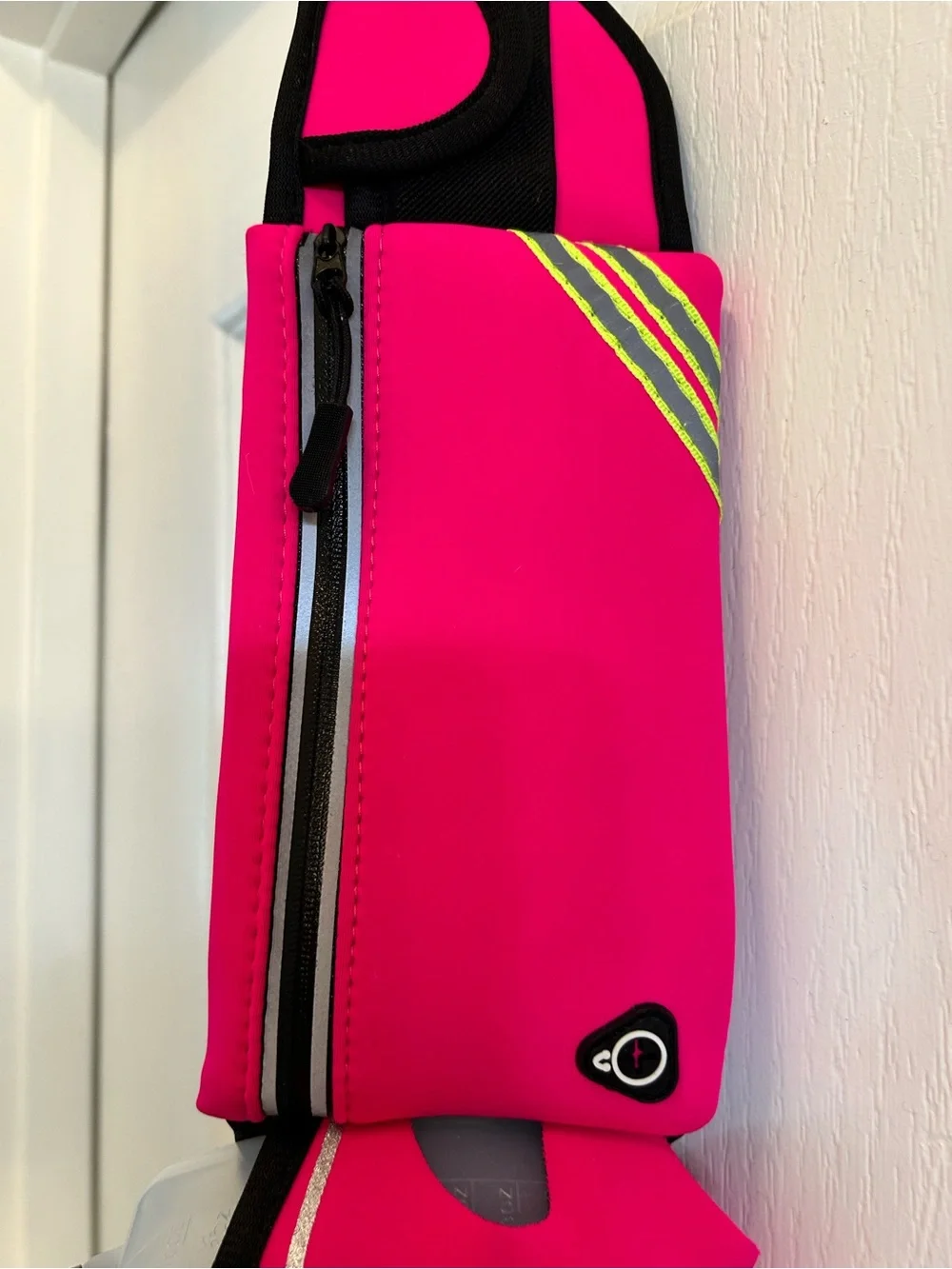 Neon Pink Running Belt with Water Bottle Holder